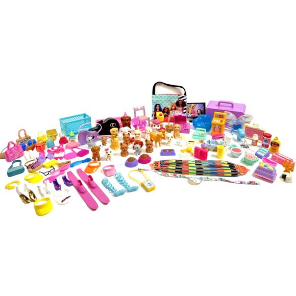 Barbie Doll Accessories Kitchen Food Brushes Shoes Purses Pets - Approx 125 pcs - Picture 1 of 6